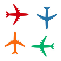 Plane icons vector, solid illustration, color pictograms isolated on white