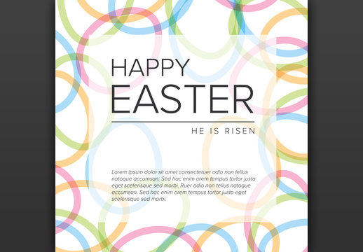 Happy Easter Card Layout with Egg Accents