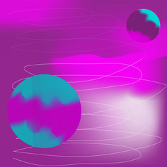 Modern geometric pink blue white colors abstract space circle background