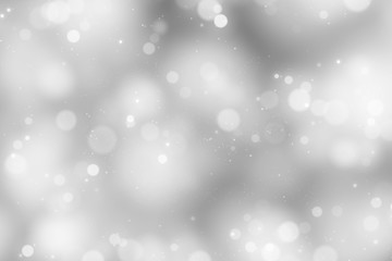 Silver color bokeh light Illustration background.