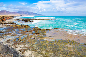 Scenic seaside on Fuerteventura Island, Canary Islands, Atlantic ocean, Spain