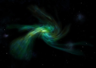 Being shone nebula. 3D rendering