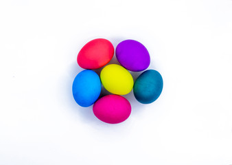 Easter eggs isolated on white