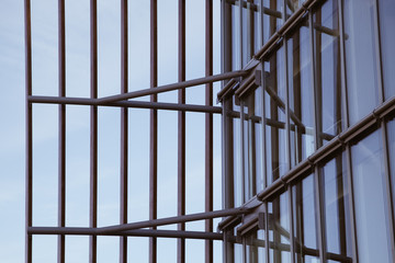 Modern architectural background with building facade frameworks