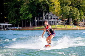 Young Man Wakeboarding