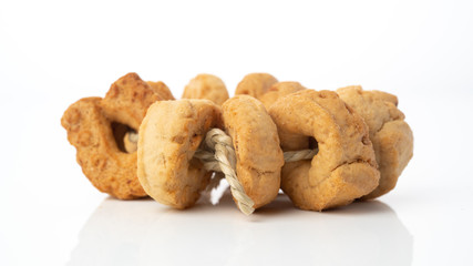 taralli Pretzels on white background