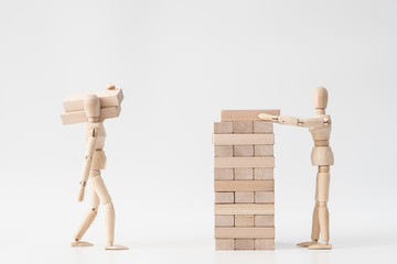 Building business or marriage. Work together. Cooperation and partnership. Conceptual articulated...
