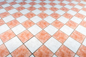 White orange checkered floor tiles wallpaper background texture