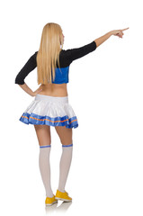 Cheerleader isolated on the white background