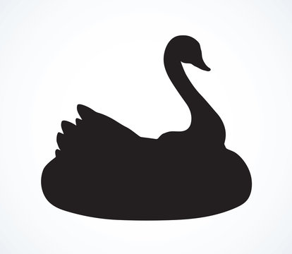 recommend clip art: Swan. Attraction for swimming. Vector drawing