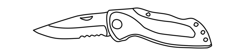 Jackknife sketch. Vector illustration