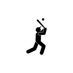 man ball run sport glyph icon. Element of baseball sport illustration icon. Signs and symbols can be used for web, logo, mobile app, UI, UX