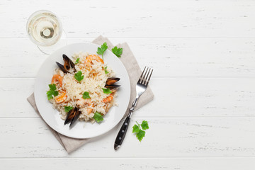Delicious seafood risotto