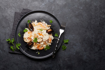 Delicious seafood risotto