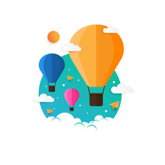 Air Balloon Creative design with flat concept