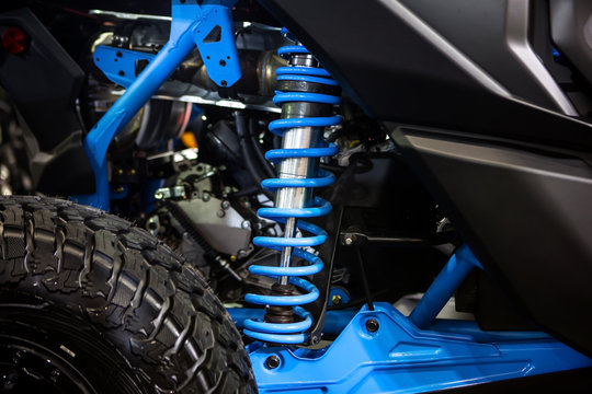 Race car disc brake and shock absorber