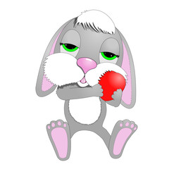 the rabbit presses the heart