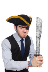 Businessman pirate isolated on white background