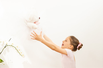 ballet dancer with teddy bear