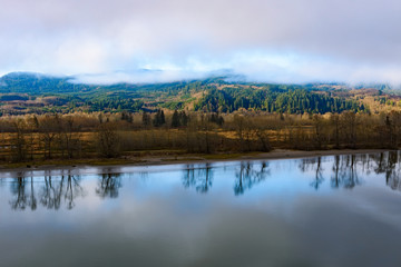 Calm day at beautiful Columbia river, Washington and Oregon
