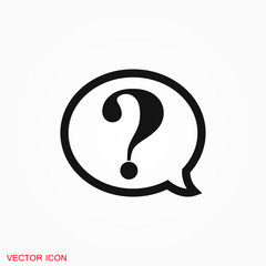 Information support, question mark icon vector sign symbol for design