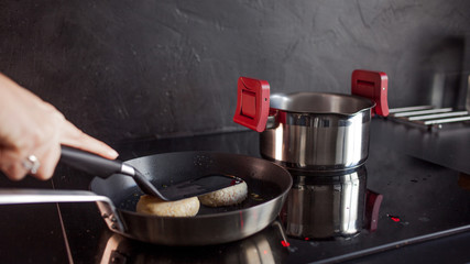 Chicken minced cutlets, cooking dinner at home, Healthy food