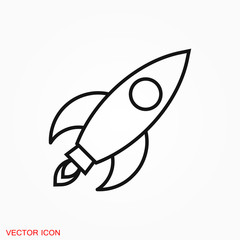 Fototapeta premium Rocket icon illustration vector sign symbol for design