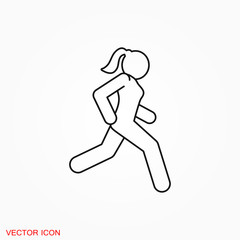 Running Icon vector sign symbol for design