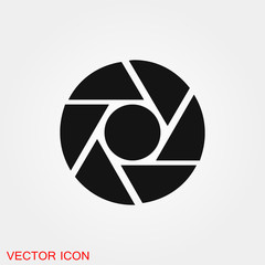 Camera objective icon vector sign symbol for design