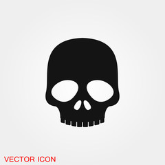 Skull icon vector sign symbol for design