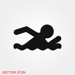 Swimming icon vector sign symbol for design