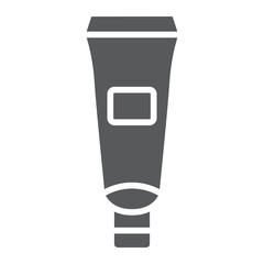 Hand cream tube glyph icon, moisturizer and cosmetic, cream bottle sign, vector graphics, a solid pattern on a white background.