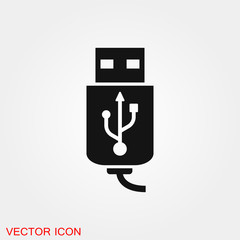 Usb icon vector sign symbol for design