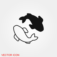 Yin Yang icon vector sign symbol for design