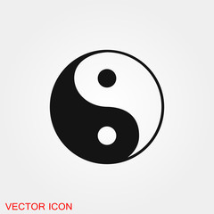Yin Yang icon vector sign symbol for design
