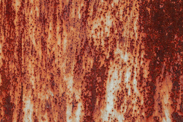 Rusty metal texture. Corroded grey iron background. Steel surface rusted spots. Vintage industrial backdrop.