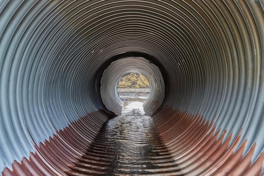 Round canal pipe inside