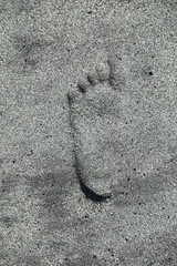 Fußabdruck im Sand Sandstrand