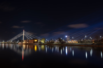night lights in Riga, Latvia