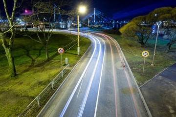 night lights in Riga, Latvia