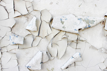 white cracked paint on the wall texture