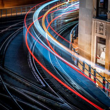 Long-Exposure of a CTA Train in Chicago