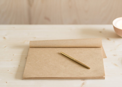 Minimal Plywood Desk Setup