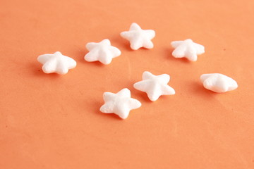 white decoration stars, made with porexpan