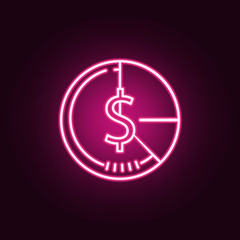 Fototapeta premium financial clock neon icon. Elements of Banking set. Simple icon for websites, web design, mobile app, info graphics
