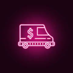 cash collection machine neon icon. Elements of Banking set. Simple icon for websites, web design, mobile app, info graphics