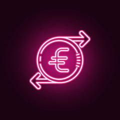 euro cycle neon icon. Elements of Banking set. Simple icon for websites, web design, mobile app, info graphics