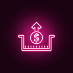 withdrawal of money neon icon. Elements of Banking set. Simple icon for websites, web design, mobile app, info graphics