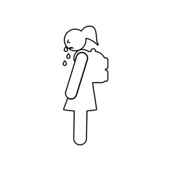  sad schoolgirl icon. Element of back to school for mobile concept and web apps icon. Outline, thin line icon for website design and development, app development