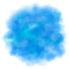 Blue watercolor background. Abstract vector paint splash, isolated on white backdrop. Aquarelle texture.